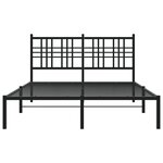vidaXL Cadre de lit métal sans matelas avec tête de lit noir 140x190cm