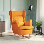 vidaXL Chaise à bascule jaune foncé 74x90x102 cm tissu