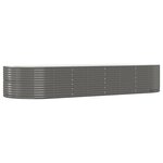 vidaXL Lit surélevé de jardin Gris 367x140x68cm Acier galvanisé