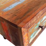 vidaXL Table basse avec bord incurvé et 1 tiroir Bois de récupération
