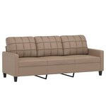 vidaXL Canapé à 3 places Cappuccino 180 cm Similicuir