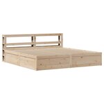 vidaXL Cadre de lit avec tête de lit 200x200 cm Bois de pin massif