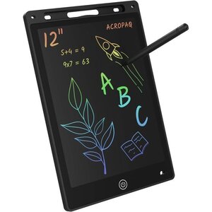 ACROPAQ Tablette dessin Enfant- Ardoise Magique 12 Pouces- Ecran LCD Noir- Tablette graphique enfant- Pile CR2025 incluse