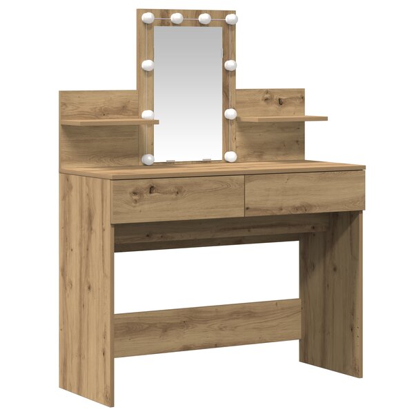 vidaXL Coiffeuse chêne artisanal 100 x 40 x 130 cm Bois d'ingénierie