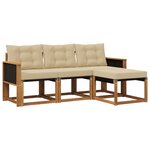 vidaXL Ensemble de canapés d'extérieur 4 pc Naturel et Beige