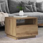 vidaXL Table basse avec lumières LED chêne artisanal 50x49x40 cm