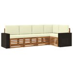 vidaXL Ensemble de canapés d'extérieur 5 pc Naturel et Crème Polyester