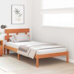 vidaXL Cadre de lit Marron 75 x 190 cm Bois de pin massif
