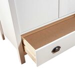 vidaXL Garde-robe à 3 portes Hill Blanc 127x50x170 cm Bois pin solide
