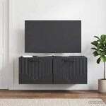 vidaXL Meuble TV mural Noir 78 5 x 41 x 30 cm Bois d'ingénierie