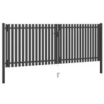 vidaXL Portail de clôture de jardin Acier 4x1 7 m Anthracite