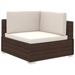 vidaXL Salon de jardin 6 Pièces avec coussins Résine tressée Marron