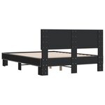 vidaXL Cadre de lit noir 120x190 cm bois d'ingénierie et métal