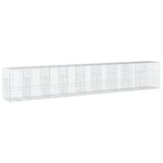vidaXL Panier gabion avec couvercle 900x100x150 cm fer galvanisé