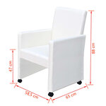 vidaXL Chaises à manger lot de 4 blanc similicuir
