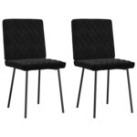 vidaXL Chaises à manger lot de 2 Noir Velours