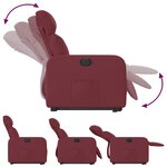vidaXL Fauteuil inclinable électrique rouge bordeaux tissu