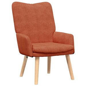 fauteuil relaxant vidaXL rouge orange en velours côtelé