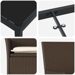 Ensemble de Salle à Manger de Jardin 5 Pièces avec Coussins en Poly Rattan Marron