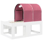 vidaXL Lit avec Tunnel 4 Pièces Blanc et rose Bois d'ingénierie