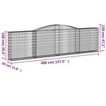 vidaXL Paniers à gabions arqués 9 Pièces 400x30x100/120 cm Fer galvanisé