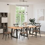 vidaXL Pieds de table à manger en V 3 pièces Noir 80 x (72-73 3) cm Acier