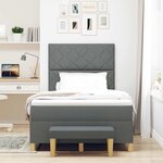 vidaXL Lit à ressorts avec matelas Gris foncé 120 x 200 cm tissu