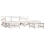 vidaXL Salon de jardin 6 Pièces Blanc Bois de pin massif