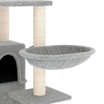 vidaXL Arbre à chat avec griffoirs en sisal Gris clair 175 cm