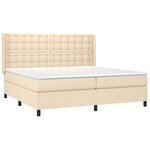 vidaXL Sommier à lattes de lit avec matelas Crème 200x200 cm Tissu