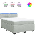 vidaXL Sommier à lattes de lit et matelas Gris clair 140x200cm Velours