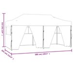 vidaXL Tente de réception pliable avec 4 parois 3x6 m Acier Anthracite