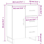 vidaXL Buffet blanc 69 5x34x90 cm bois d'ingénierie