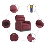 vidaXL Fauteuil de massage inclinable électrique Rouge bordeaux Tissu