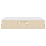 vidaXL Lit avec rangement et matelas Crème 140 x 200 cm Polyester