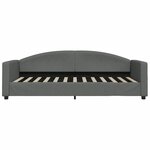 vidaXL Lit de repos sans matelas gris foncé 90x200 cm tissu
