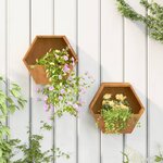 vidaXL Jardinières murales 2 Pièces Rouillé Acier corten 30x10x25 cm