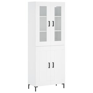vidaXL Buffet haut Blanc 69 5x34x180 cm Bois d'ingénierie