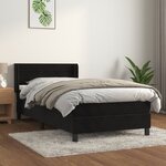 vidaXL Sommier à lattes de lit avec matelas Noir 90x200 cm Velours