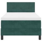 vidaXL Lit à Ressorts avec Matelas Vert Foncé Simple Velours