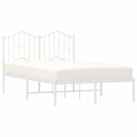 vidaXL Cadre de lit métal sans matelas et tête de lit blanc 120x190 cm