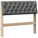vidaXL Tête de lit capitonnée Gris foncé 90 cm Pin massif