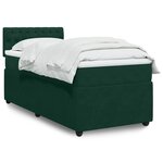 vidaXL Sommier à lattes de lit avec matelas Vert foncé 90x200 cm