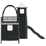 vidaXL Lit mezzanine pour enfants Noir 74 5 x 190 cm Métал