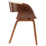 vidaXL Chaise à manger crème bois courbé et similicuir