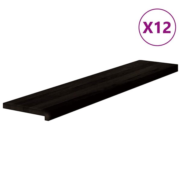 vidaXL Marches d'escalier 12 Pièces marron foncé 120x25x2 cm chêne massif