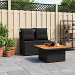 vidaXL 2 Pièce Canapé du milieu de jardin avec table relevable
