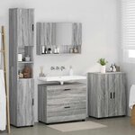 vidaXL Ensemble de mobilier de salle de bain 4 Pièces Gris Sonoma