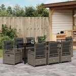 vidaXL Ensemble de salle à manger de jardin 9 pièces