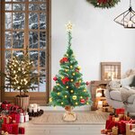 vidaXL Arbre de Noël artificiel pré-éclairé avec boules vert 64 cm